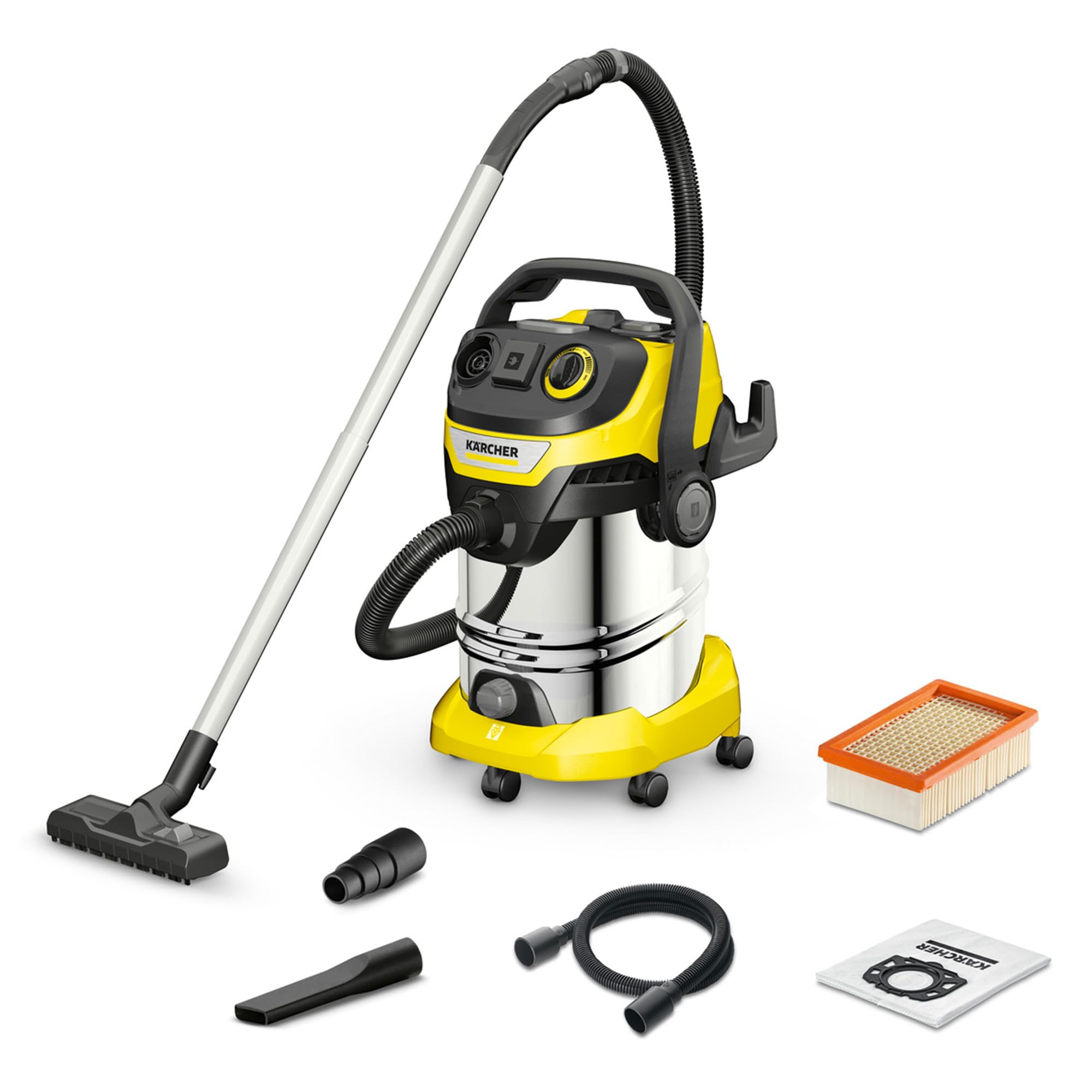 Kärcher Wet and Dry vacuum cleaner WD 6 P Premium, blower function, 1,300 W, stainless steel container